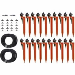 IRISO Kit Jardin Arrosage écologique Avec Goutteurs Sur Pied 20 Goutteurs Rouge - Rouge