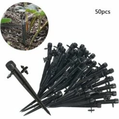 ASUPERMALL Debit D'Eau Reglable De Goutteurs A 360 °, Systeme D'Irrigation, 50Pcs