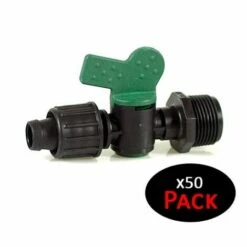 GLOBAL NETWORK Robinet D'arret Ruban Irrigation Goutte A Goutte 16 Mm X 1/2 " Filetage Male (paquet 50 Unites)