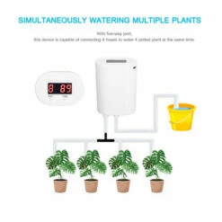 ASUPERMALL Arrosage Automatique Smart Device Controller Eau Systeme D'Arrosage Automatique Irrigation Goutte A Goutte Kit Pour 4 Plantes Avec 2000Mah Rechargeable En Pot Batterie -Promos Arrosage automatique Magasin 21351749 5