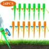 BEARSU Arrosage Goutte à Goutte Automatique Réglable Système D'Irrigation Goutte à Goutte Distributeur D'Arrosager Kit D'Arrosage Pour Bonsaï Jardinage Intérieur Extérieur 24PCS Avec 1Aiguille