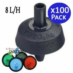 SUINGA 100 Unités. Goutteur 8 L/h Auto-compensateur Et Anti-vidange.
