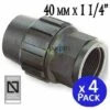 SUINGA Pack 4 X Raccord Femelle En Polyéthylène 40mm X 1 1/4". Produit Avec Certificat AENOR Utilisé Dans Les Tuyaux PE 75 Mm