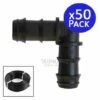 SUINGA 50 Unités. Coude D'irrigation Goutte à Goutte 16mm Noir.