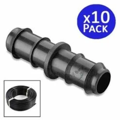 SUINGA 10 Unités. Lien D'arrosage Goutte à Goutte 16mm Noir.
