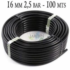 SUINGA Tuyau Polyéthylène Agricole 16mm 2.5 Bar 100mt Noir Sans Goutteurs