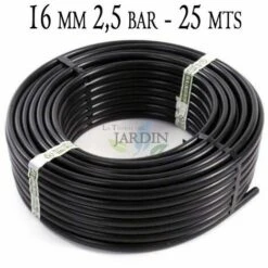SUINGA Tuyau PE Agricole 16mm 2,5 Bar 25mt Noir Sans Goutteurs