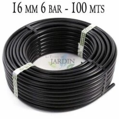 SUINGA Tuyau Polyéthylène Agricole 16mm 6 Bar 100mt Noir Sans Goutteurs