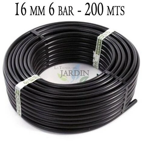 SUINGA Tuyau Polyéthylène Agricole 16mm 6 Bar 200mt Noir Sans Goutteurs 1 SUINGA Tuyau Polyéthylène Agricole 16mm 6 Bar 200mt Noir Sans Goutteurs