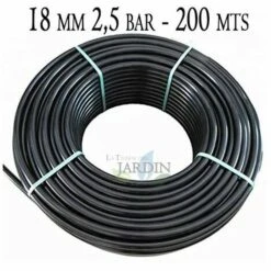 SUINGA Tuyau Polyéthylène Agricole 18mm 2,5 Bar 200mt Noir