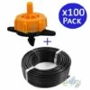 SUINGA Tuyau Goutte à Goutte 16 Mm X 100 M Noir + 100 Goutteur à Compensation Automatique 2 Litres Par Heure, Pour Arrosage
