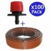 SUINGA Tuyau Goutte à Goutte 16mm Marron 100 Mètres + 100 Goutteurs Réglables De 0 à 70 L / H