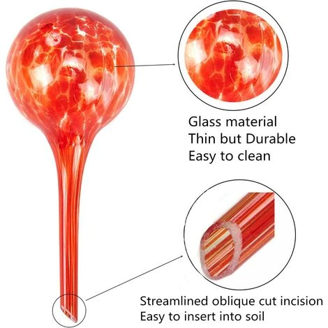 BARES 4 Pièce Bulbes D’Arrosage Automatique Verre Globes D’Arrosage Goutte à Goutte Pour Plantes, Coloré 6 * 15cm 4 BARES 4 Pièce Bulbes D’Arrosage Automatique Verre Globes D’Arrosage Goutte à Goutte Pour Plantes, Coloré 6 * 15cm – Image 4