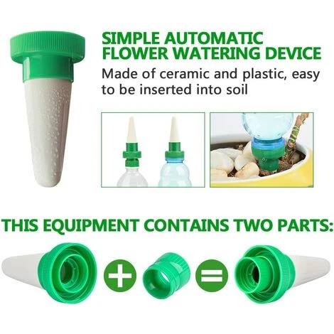 Kueatily 4er Automatique Plante D'irrigation D'eau Distributeur C?ne En Céramique Tête Plante Verseur Goutte à Goutte D'irrigation Pour Jardin, Plante D'intérieur, Fleurs 2 Kueatily 4er Automatique Plante D'irrigation D'eau Distributeur C?ne En Céramique Tête Plante Verseur Goutte à Goutte D'irrigation Pour Jardin, Plante D'intérieur, Fleurs – Image 2