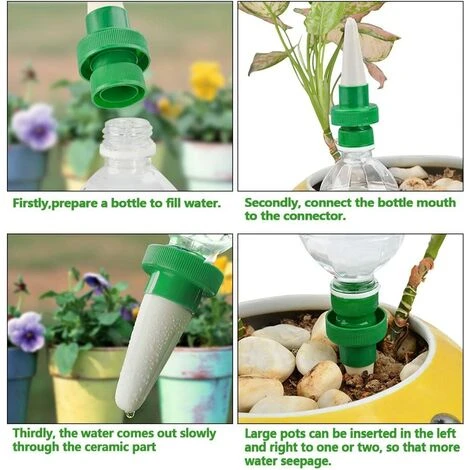 Kueatily 4er Automatique Plante D'irrigation D'eau Distributeur C?ne En Céramique Tête Plante Verseur Goutte à Goutte D'irrigation Pour Jardin, Plante D'intérieur, Fleurs 3 Kueatily 4er Automatique Plante D'irrigation D'eau Distributeur C?ne En Céramique Tête Plante Verseur Goutte à Goutte D'irrigation Pour Jardin, Plante D'intérieur, Fleurs – Image 3