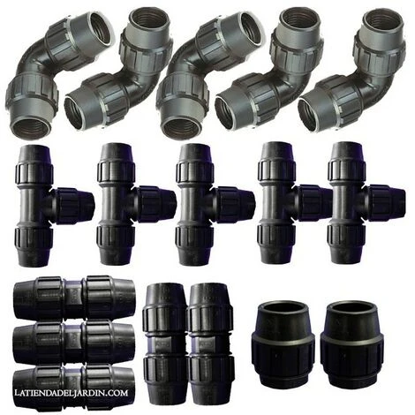 SUINGA TUYAU D'IRRIGATION 25MM Pack: 5 Té + 5 Coudes + 5 Maillons + 2 Prises. Raccord En Polyéthylène Noir Pour Tuyaux Agricoles Et A 2 SUINGA TUYAU D'IRRIGATION 25MM Pack: 5 Té + 5 Coudes + 5 Maillons + 2 Prises. Raccord En Polyéthylène Noir Pour Tuyaux Agricoles Et A – Image 2