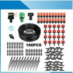 DONTODENT Kit D'irrigation Goutte, Kit Micro Irrigation Goutte à Goutte Jardin Système D'Arrosage Micro Flow Automatique Pour Plante De Serre Plate-Bande Avec Tuyaux De Distribution Réglables