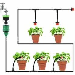 DONTODENT Kit D'irrigation Goutte, Kit Micro Irrigation Goutte à Goutte Jardin Système D'Arrosage Micro Flow Automatique Pour Plante De Serre Plate-Bande Avec Tuyaux De Distribution Réglables 5 DONTODENT Kit D'irrigation Goutte, Kit Micro Irrigation Goutte à Goutte Jardin Système D'Arrosage Micro Flow Automatique Pour Plante De Serre Plate-Bande Avec Tuyaux De Distribution Réglables -Promos Arrosage automatique Magasin 29715624 4