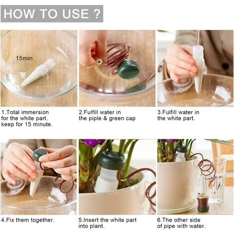 LangRay Kit D'irrigation Goutte à Goutte Automatique Pour Plantes Filaire, Kit D'irrigation Goutte à Goutte En Céramique Automatique Pour Plantes (10) 3 LangRay Kit D'irrigation Goutte à Goutte Automatique Pour Plantes Filaire, Kit D'irrigation Goutte à Goutte En Céramique Automatique Pour Plantes (10) – Image 3