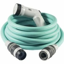 FITT IKON 15 M - Tuyau D'arrosage Extensible, Compact, Léger Et Prêt à L'emploi, Avec Pistolet Multi-jet, Aquamarine