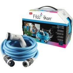 FITT IKON 15 M - Tuyau D'arrosage Extensible, Compact, Léger Et Prêt à L'emploi, Avec Pistolet Multi-jet, Bleu -Promos Arrosage automatique Magasin 29804090 3