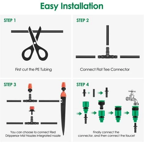 ILOVEMILAN Arrosage Automatique Goutte A Goutte Kit Irrigation Micro Système D'Arrosage Automatique Pour Jardin Pelouse Plante Paysage Potager Serre Terrasse Plate-Bande 2 ILOVEMILAN Arrosage Automatique Goutte A Goutte Kit Irrigation Micro Système D'Arrosage Automatique Pour Jardin Pelouse Plante Paysage Potager Serre Terrasse Plate-Bande – Image 2