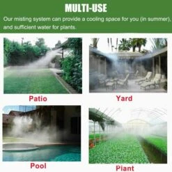 PERLE RARE Kit D'irrigation Goutte à Patio Misting Micro Flow Drip Kit With (8M) Jardin Brumisation Refroidissement Système D'arrosage Distribution Pour Trampoline De Serre Pour Waterpark -Promos Arrosage automatique Magasin 31491943 3