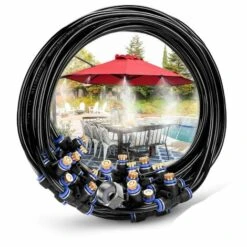 BETTERLIFE Kit D'irrigation Goutte à Patio Misting Micro Flow Drip Kit With (8M) Jardin Brumisation Refroidissement Système D'arrosage Distribution Pour Trampoline De Serre Pour Waterpark