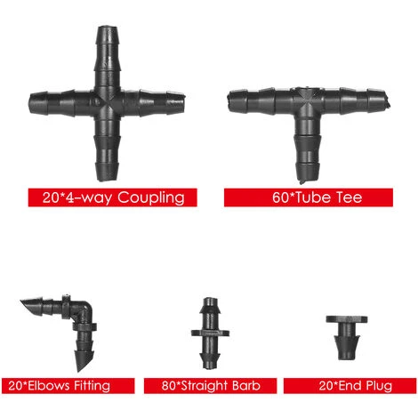 ASUPERMALL 200 Pieces D'Irrigation Kit De Fixation Irrigation Goutte A Goutte Barbed Connecteurs Compatible Avec 1/4 De Pouce D'Eau Pour Connecteurs Tuyau De Jardin A Gazon 2 ASUPERMALL 200 Pieces D'Irrigation Kit De Fixation Irrigation Goutte A Goutte Barbed Connecteurs Compatible Avec 1/4 De Pouce D'Eau Pour Connecteurs Tuyau De Jardin A Gazon – Image 2