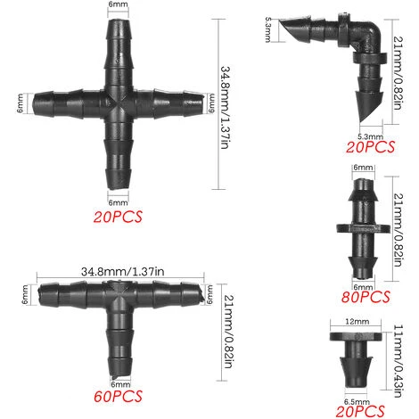ASUPERMALL 200 Pieces D'Irrigation Kit De Fixation Irrigation Goutte A Goutte Barbed Connecteurs Compatible Avec 1/4 De Pouce D'Eau Pour Connecteurs Tuyau De Jardin A Gazon 3 ASUPERMALL 200 Pieces D'Irrigation Kit De Fixation Irrigation Goutte A Goutte Barbed Connecteurs Compatible Avec 1/4 De Pouce D'Eau Pour Connecteurs Tuyau De Jardin A Gazon – Image 3