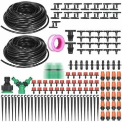 ASUPERMALL Irrigation Goutte A Goutte D'Irrigation Des Plantes Kit De Bricolage Systeme D'Arrosage Avec Lances Misters Goutteurs 30 Metres Tubes Pour Jardin Jardinet