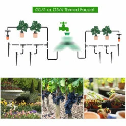 ASUPERMALL Irrigation Goutte A Goutte D'Irrigation Des Plantes Kit De Bricolage Systeme D'Arrosage Avec Lances Misters Goutteurs 30 Metres Tubes Pour Jardin Jardinet -Promos Arrosage automatique Magasin 31768234 3