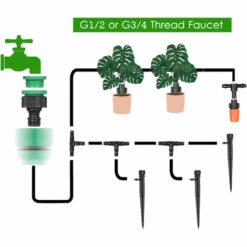 ASUPERMALL Irrigation Goutte A Goutte D'Irrigation Des Plantes Kit De Bricolage Systeme D'Arrosage Avec Lances Misters Goutteurs 30 Metres Tubes Pour Jardin Jardinet -Promos Arrosage automatique Magasin 31768234 4
