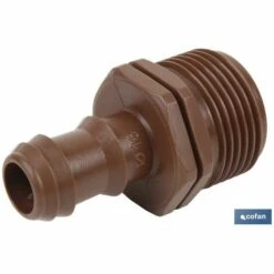 COFAN Raccord D'accouplement Mixte Pour Arrosage Par Goutte à Goutte Ou Aspersion Filetage 3/4 En Couleur Marron