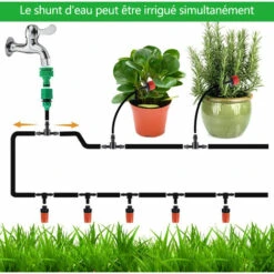 MERKMAK Kit D'irrigation Goutte 168 PCS 50FT Jardin Systeme D'arrosage Automatique Avec 3 Pelles Pour Pelouse Plante Potager Serre -Promos Arrosage automatique Magasin 33597767 2