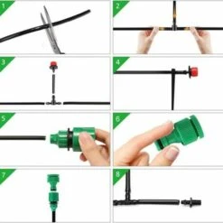 MERKMAK Kit D'irrigation Goutte 168 PCS 50FT Jardin Systeme D'arrosage Automatique Avec 3 Pelles Pour Pelouse Plante Potager Serre -Promos Arrosage automatique Magasin 33597767 3