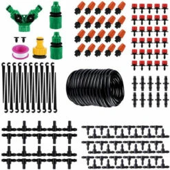 ASUPERMALL Brouillard Systeme De Refroidissement Automatique D'Irrigation Goutte A Goutte Systeme D'Irrigation De Jardin Usine D'Arrosage Automatique Kit Tuyau, 5 M - 5 M