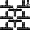 BARES Connecteur De Tuyau D'irrigation Goutte-à-goutte En Plastique Avec Connecteur Barbelé De Jardin De 8 Pièces, Noir (té)