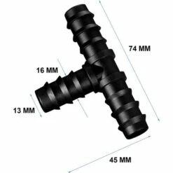 BARES Connecteur De Tuyau D'irrigation Goutte-à-goutte En Plastique Avec Connecteur Barbelé De Jardin De 8 Pièces, Noir (té) -Promos Arrosage automatique Magasin 34546890 2