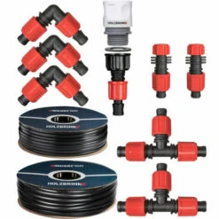 HOLZBRINK Système D’irrigation Goutte-à-goutte, Kit D’arrosage Pour Les Thuyas : Tuyau D’arrosage 5 M ADVANCED 16 Mm, 5 M Tube LDPE 16 Mm, HTB-13-5A-5