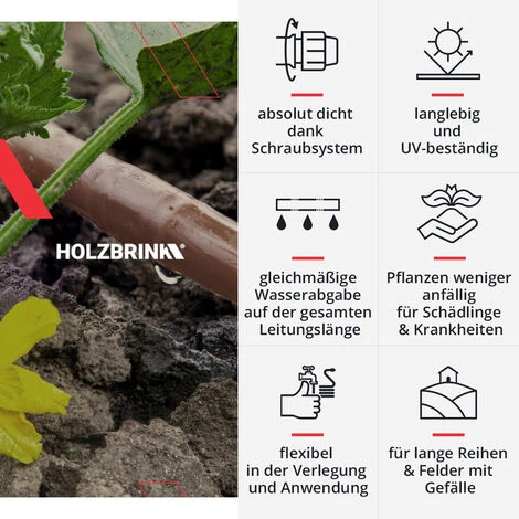 HOLZBRINK Système D’irrigation Goutte-à-goutte, Kit D’arrosage Pour Les Thuyas : Tuyau D’arrosage 5 M ADVANCED 16 Mm, 5 M Tube LDPE 16 Mm, HTB-13-5A-5 4 HOLZBRINK Système D’irrigation Goutte-à-goutte, Kit D’arrosage Pour Les Thuyas : Tuyau D’arrosage 5 M ADVANCED 16 Mm, 5 M Tube LDPE 16 Mm, HTB-13-5A-5 – Image 4
