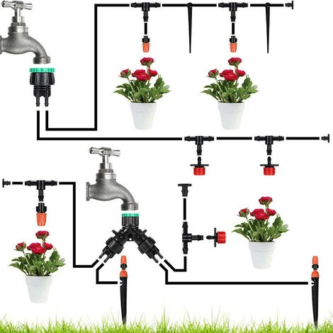 DONTODENT Système D'irrigation Jardin,Micro Irrigation Goutte à Goutte Kit Arrosage Automatique,Systeme Arrosage Aoutte A Goutte Irrigation De Jardin Pour PlantesTuyau Goutte à Goutte 4 DONTODENT Système D'irrigation Jardin,Micro Irrigation Goutte à Goutte Kit Arrosage Automatique,Systeme Arrosage Aoutte A Goutte Irrigation De Jardin Pour PlantesTuyau Goutte à Goutte – Image 4