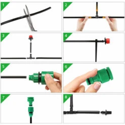 ZEBRAA 168Pcs Kit D'irrigation Système D'irrigation De Jardin Goutte à Goutte Patio De Serre 15m Tuyau -Promos Arrosage automatique Magasin 37834049 3