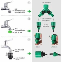 TANABATA Kit D'irrigation Goutte,40M Kit Micro Irrigation Goutte,149 Pcs Système D'irrigation Jardin Système D'Arrosage Micro Flow Automatique Pour Jardin, Pelouse, Plante, Paysage, Potager, Serre -Promos Arrosage automatique Magasin 41384765 5