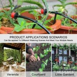SUN FLOWERIT Kit D'irrigation Goutte - 25m Micro Irrigation Goutte à Goutte Réglable De Jardin DIY Système D’arrosage Automatique Pour Jardin, Pelouse, Plante, Paysage, Potager, Serre -Promos Arrosage automatique Magasin 45368027 4
