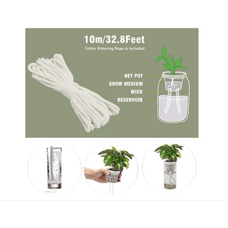 Cordon De Mèche Capillaire à Arrosage Automatique, Mèche Hydroponique Bricolage, Pot De Jardinière à Arrosage Automatique, Dispositif De Système D'eau Automatique 4mm*10m Fontainebleau Blanc 5 Cordon De Mèche Capillaire à Arrosage Automatique, Mèche Hydroponique Bricolage, Pot De Jardinière à Arrosage Automatique, Dispositif De Système D'eau Automatique 4mm*10m Fontainebleau Blanc – Image 5