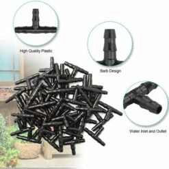 Arrosage Automatique Goutte à Goutte，Irigation Jardin Goute A Goute En Plastique 4/7 Mm Réglable Raccord D'Irrigation Leakproof Tee Connecteurs Pour Systèmes D'Arrosage Jardiner Pelouse Fontainebleau 100PCS（2*3.5cm） -Promos Arrosage automatique Magasin 47421328 3