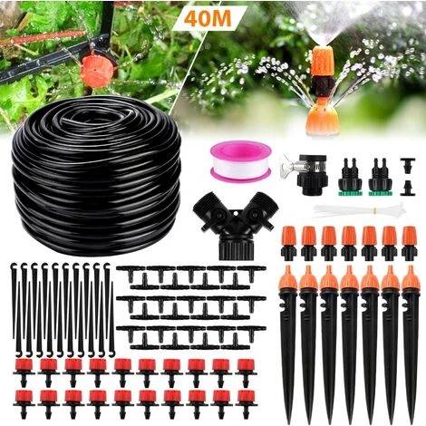 LITREVE Kit Système D'irrigation DIY Jardinage 40M Goutte à Goutte Jardin Système D'Arrosage Pour Jardin, Pelouse, Paysage, Potager 1 LITREVE Kit Système D'irrigation DIY Jardinage 40M Goutte à Goutte Jardin Système D'Arrosage Pour Jardin, Pelouse, Paysage, Potager