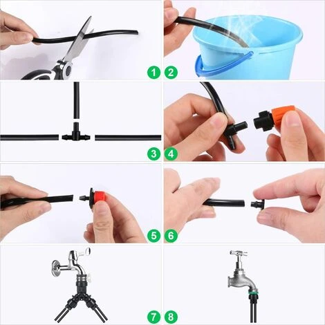 LITREVE Kit Système D'irrigation DIY Jardinage 40M Goutte à Goutte Jardin Système D'Arrosage Pour Jardin, Pelouse, Paysage, Potager 4 LITREVE Kit Système D'irrigation DIY Jardinage 40M Goutte à Goutte Jardin Système D'Arrosage Pour Jardin, Pelouse, Paysage, Potager – Image 4