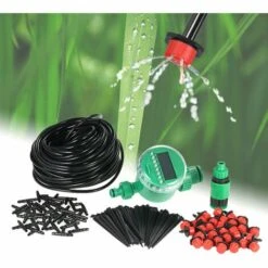 SUPERSELLER Kit D'arrosage Goutte à Goutte Système D'irrigation Goutte à Goutte De 25 M Avec Minuterie Automatique Et Tuyau D'arrosage Automatique, 25m